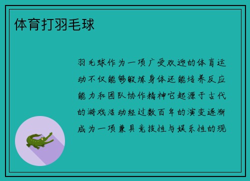 体育打羽毛球
